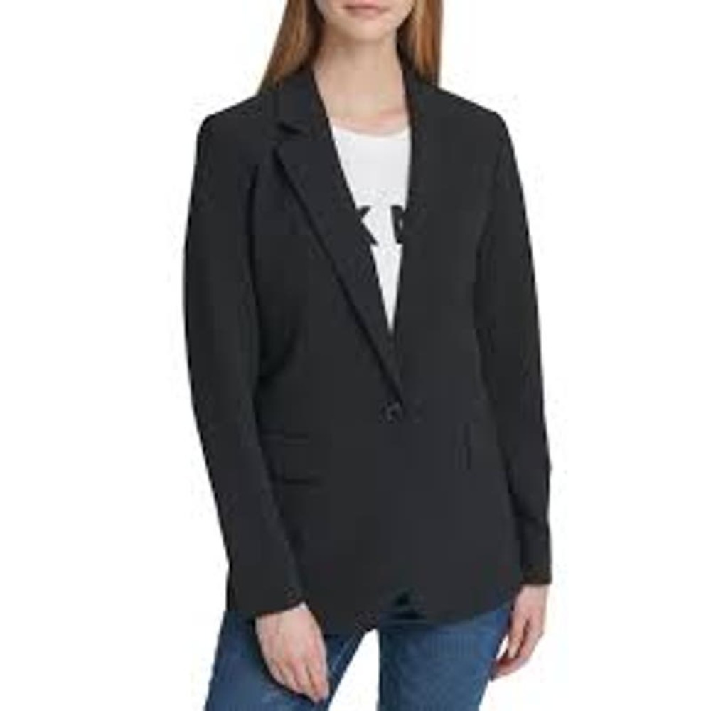 DKNY Notch Lapel Long Sleeve Woven Blazer Jacket